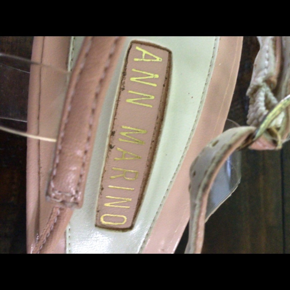 Ann Marino Pink Leather & PVC sling back shoes - Picture 5 of 8